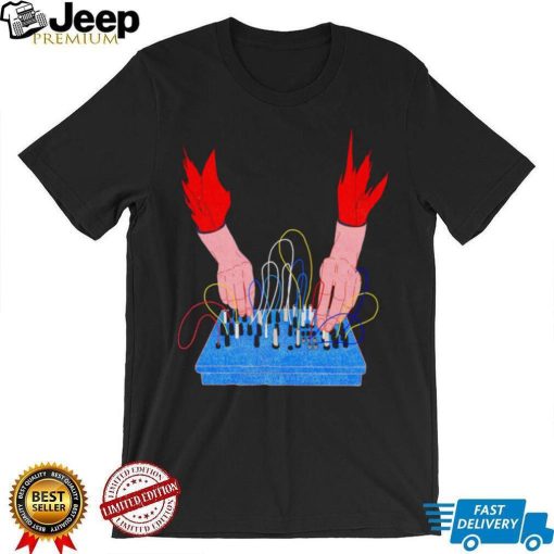 Burning Hand analog synth art shirt