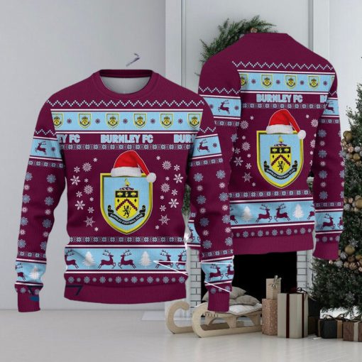 Burnley F.C Efl Logo Team Design Ugly Christmas Sweater For Fans Gift Unisex Sweatshirt