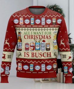 Busch Beer Christmas All Over Printed Ugly Christmas Sweater 2023 Christmas Gift Ideas Holiday Gift