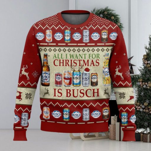 Busch Beer Christmas All Over Printed Ugly Christmas Sweater 2023 Christmas Gift Ideas Holiday Gift