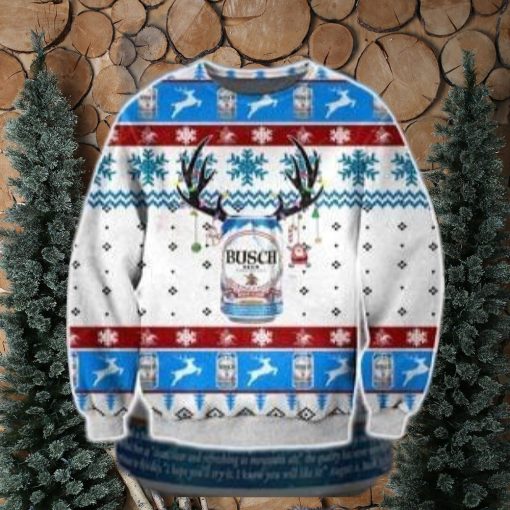 Busch Beer Knitting Ugly Christmas Sweater Perfect Holiday Gift