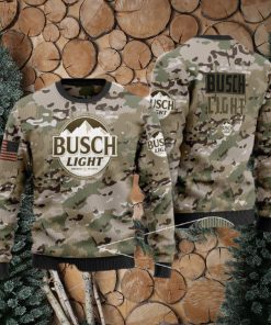 Busch Light Camo Ugly Christmas Sweater For Men And Women