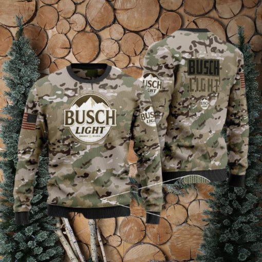 Busch Light Camo Ugly Christmas Sweater For Men And Women