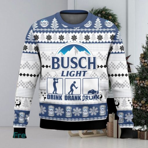 Busch Light Drunk All Over Printed Ugly Christmas Sweater 2023 Christmas Gift Ideas Holiday Gift