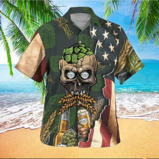 Busch Light Hawaiian Shirt Artichoke Skull For Beer Lovers  Aloha Shirt