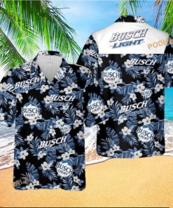 Busch Light Hawaiian Shirt Blue Flora Gift For Holiday Aloha Shirt