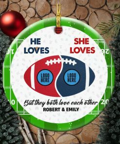 But They Both Love Each Other, Couple Gift, Personalized Ceramic Ornament, Football Lover Couple Ornament, Christmas Gift 02HUTI260923