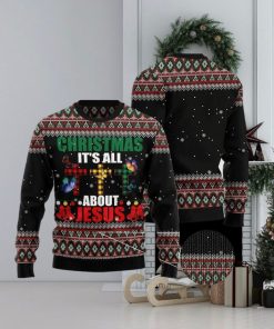 Butterfly All About Jesus Ugly Christmas Sweater Gift For Men And Women