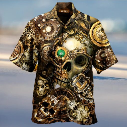 Buy Amazing Steampunk Skull Hawaiian Shirt