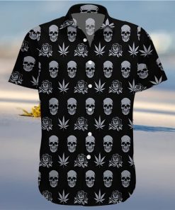 Buy Hawaiian Aloha Shirts Black Weed Rose And Skull