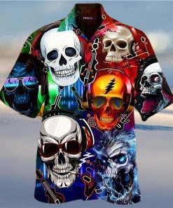 Buy Hawaiian Aloha Shirts Skull Music Lets Get High