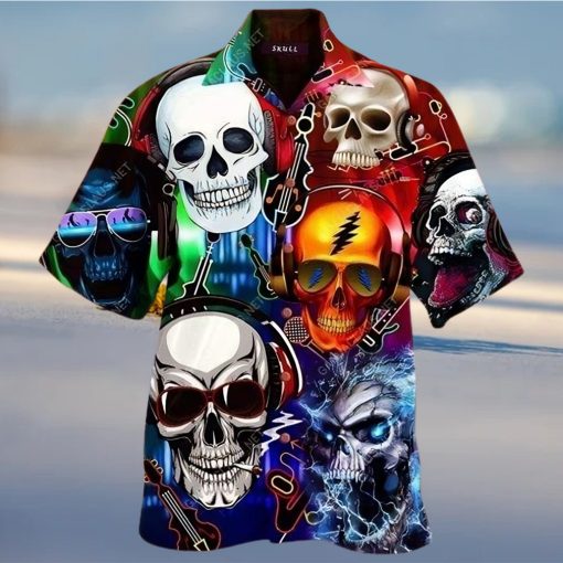 Buy Hawaiian Aloha Shirts Skull Music Lets Get High