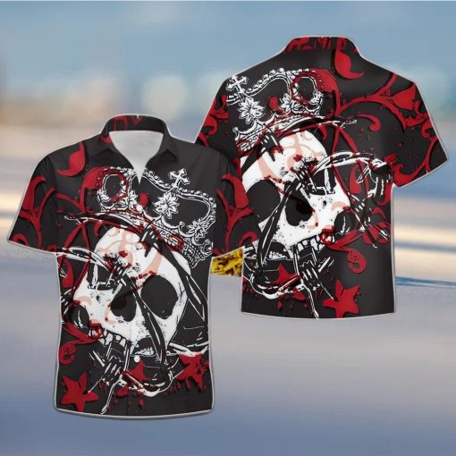 Buy Kings And Roses Skull Hawaiian Aloha Shirts 1