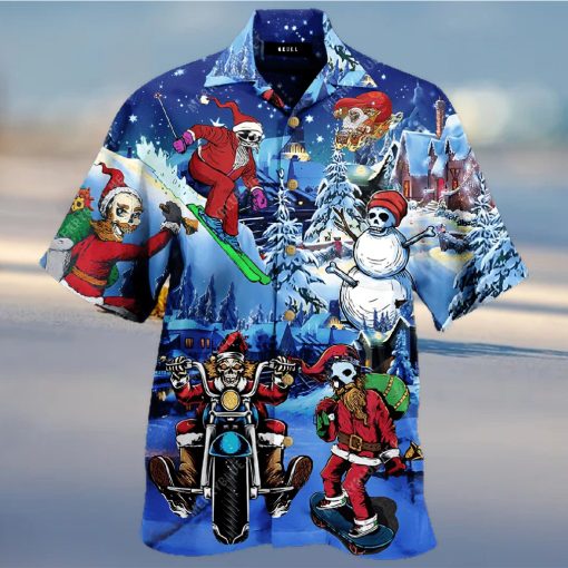 Buy Merry Chrismas With Skull Unisex Hawaiian Shirt