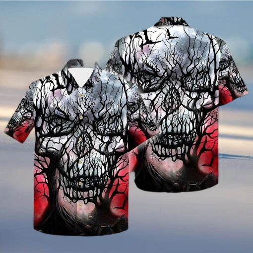 Buy Skull Branches Hollow Night 3d All Over Hawaiian Shirt