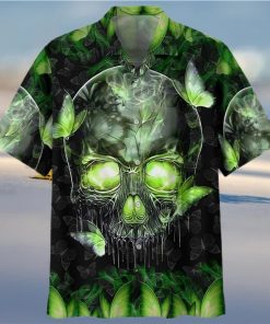 Buy Skull Magic Butterfly Green Hawaiian Shirt Aloha Beach