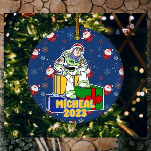 Buzz Lightyear Christmas Ornament Disney Buzz Lightyear Toy Story Ceramic Ornaments 2 Sides Buzz Lightyear Star Command Christmas Tree Decoration NEW