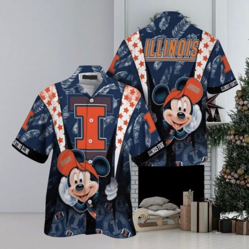 Ncaa Illinois Fighting Illini Mickey Mouse Trendy Hawaiian Shirt Aloha Shirt