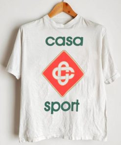 CASABLANCA Sport logo print organic cotton jersey T shirt