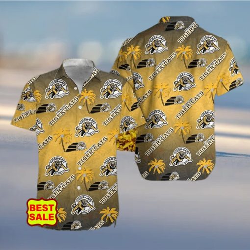 CFL Hamilton Tiger Cats Aloha Style 7 Big Logo Hawaiian Shirt