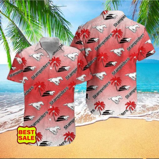 CFL Team Calgary Stampeders Aloha Style 4 Big Logo Hawaiian Shirt