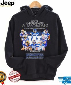 CFL Winnipeg Blue Bombers Never Underestimate A Woman Understands Football T Shirt