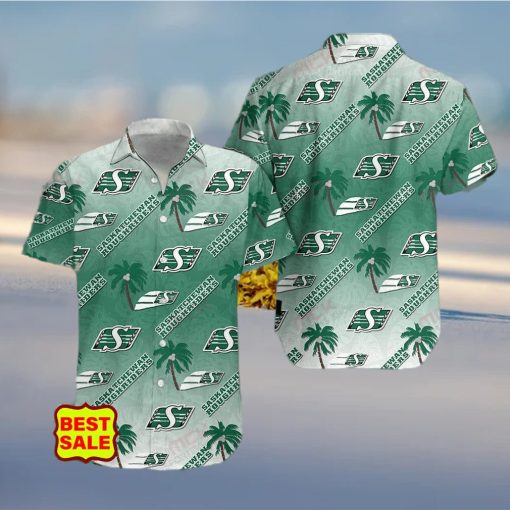 CFLCFL Team Saskatchewan Roughriders Aloha Style 7 Big Logo Hawaiian Shirt