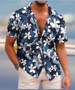 COOFANDY Mens Hawaiian Shirts Short Sleeve Casual Button Down Tropical Beach Shirt