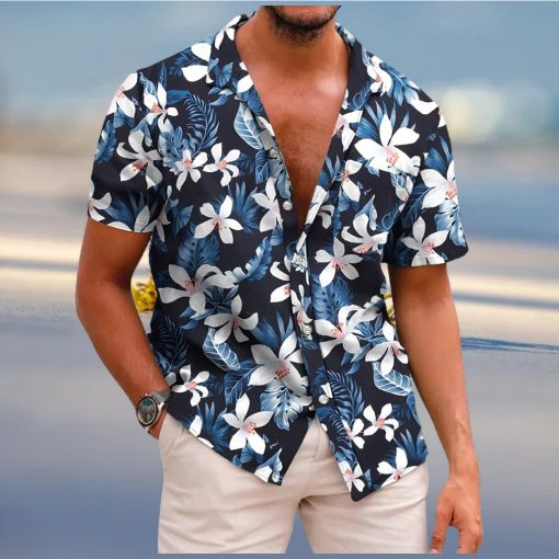 COOFANDY Mens Hawaiian Shirts Short Sleeve Casual Button Down Tropical Beach Shirt