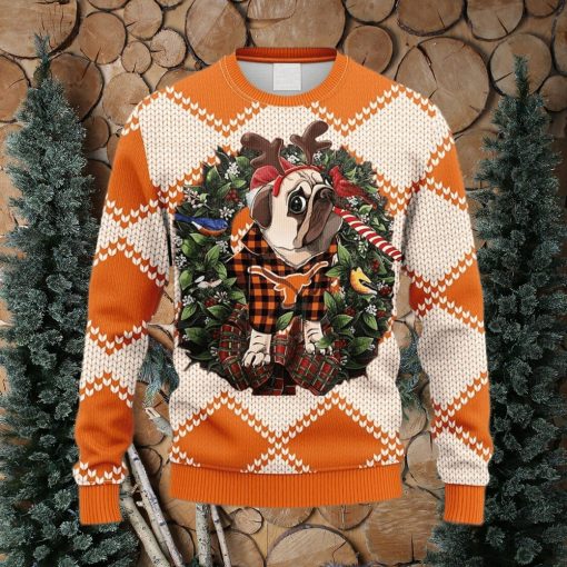 NCAA Texas Longhorns Pub Dog Christmas Ugly 3D Sweater For Men And Women Gift Ugly Christmas