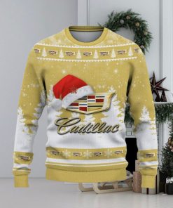 Cadillac Ugly Christmas Sweater Car Lovers Santa Hat Tree Christmas For Fans Gift