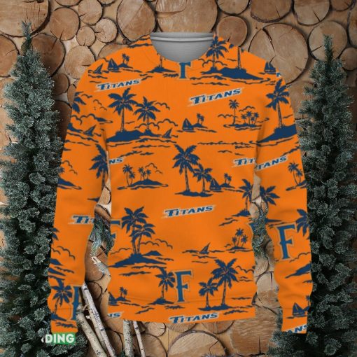 Cal State Fullerton Titans Aloha Hawaii Beach Ugly Christmas Sweater AOP Gift Holidays