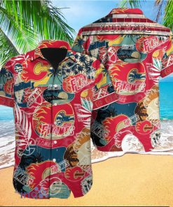 Calgary Flames Custom Name Hawaiian Shirt Best Gift For Men And Women