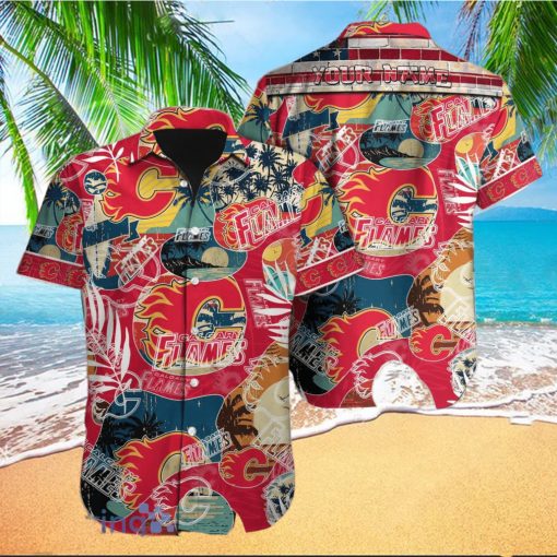 Calgary Flames Custom Name Hawaiian Shirt Best Gift For Men And Women