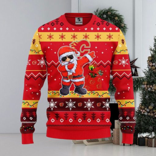 Calgary Flames Dabbing Santa Claus Xmas Ugly Christmas Sweater Best Christmas Gift Ideas