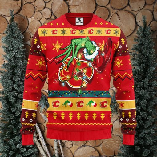 Calgary Flames Grinch Christmas Ugly Sweater