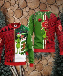 Calgary Flames Grinch & Scooby doo Christmas Ugly Sweater