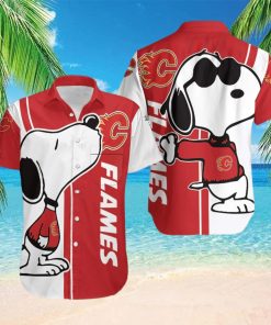 Calgary Flames Snoopy Lover 3D Printed Hawaiian Shirt