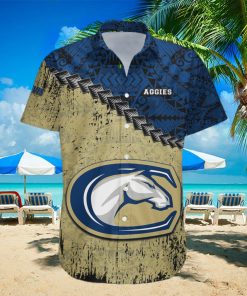 California Davis Aggies 3D Hawaiian Shirt Grunge Polynesian TattooNCAA hawaiian shirt