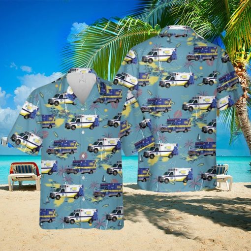 California Santa Clara County EMS Short Sleeve Aloha Hawaiian Shirt