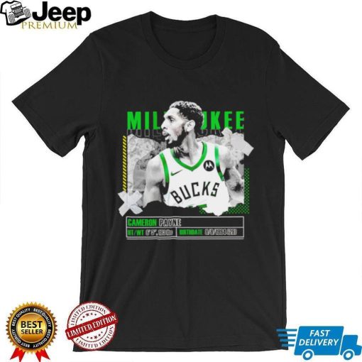 Cameron Payne Milwaukee Bucks basketball player pose paper gift shirt