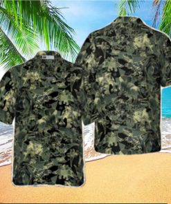 Camo Dinosaur Pattern Tropical Hawaiian Shirt