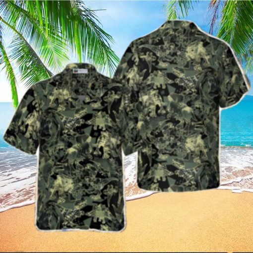 Camo Dinosaur Pattern Tropical Hawaiian Shirt