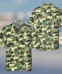 Camouflage Cow Hawaiian Shirt, Cow Shirt For Men & Women, Funny Cow Print Shirt