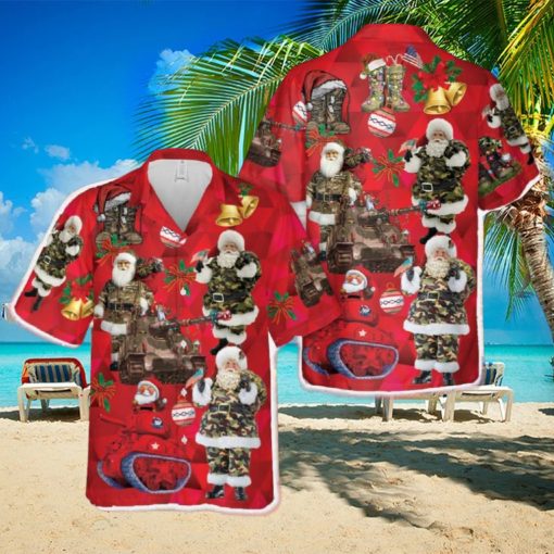 Camouflage Santa Claus Soldier Army Christmas Hawaiian Shirt Men And Women Gift Aloha Beach