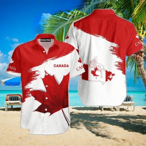 Canada Maple Leaf Tartan Red And White Aloha Hawaiian Shirt