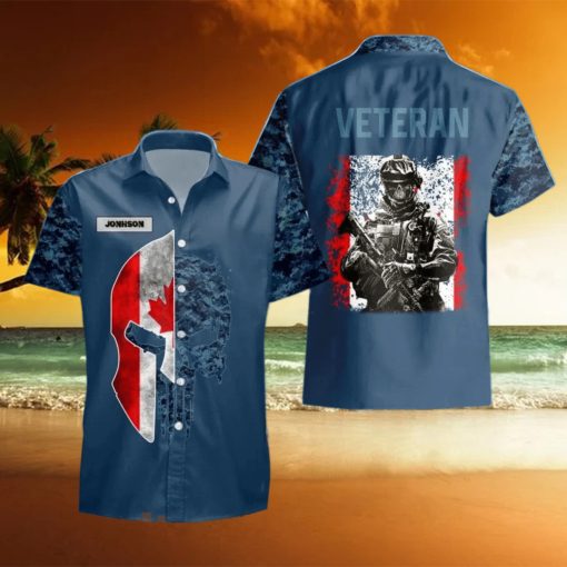 Canadian Veteran Hawaii Shirt Custom Name Unique Gift For Men Women