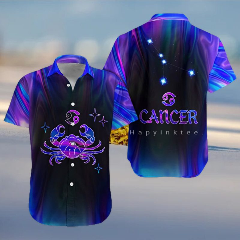 Cancer Zodiac Ultra Holo Star Hawaii Shirt