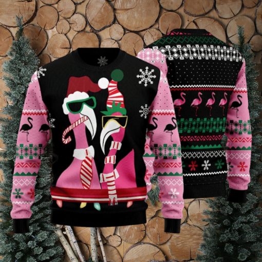 Candy Cane Flamingo Ugly Christmas Sweater