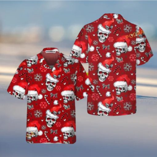 Candy Cane Skulls Red Aloha Shirt Xmas, Funny Christmas Gift Ideas